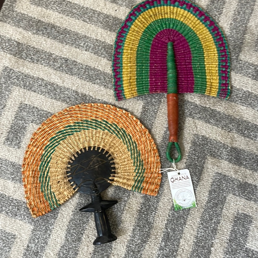 Set of decorative tribal fans